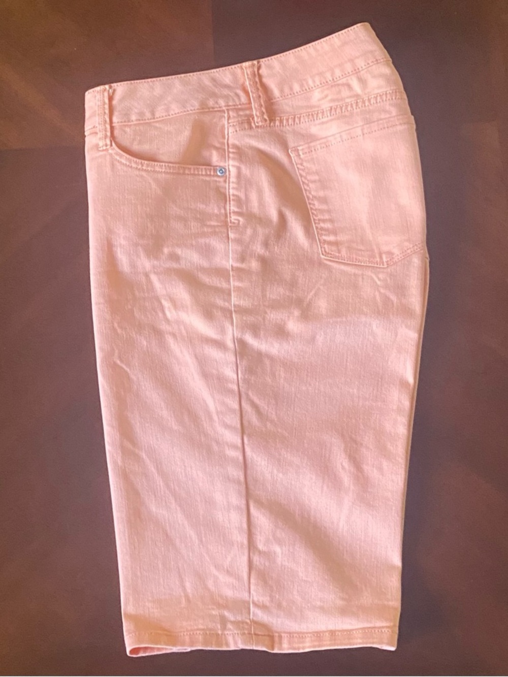 St. John's Bay Women’s Bermuda Shorts - Soft Peach 14 - Picture 3 of 6